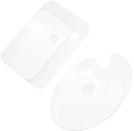 Cocoarm Akrylfärgspalettset Transparent Färgpall 4 Delar Ovala och Rektangulära Blandningsbrickor Lätt Att Rengöra Bekvämt Grepp för Akryl Akvarell Oljemålare (1)
