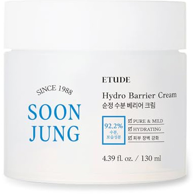Etude House Soonjung Hydro Barrier Crème hydratante et adoucissante pour la peau coréenne Grande taille 130 ml