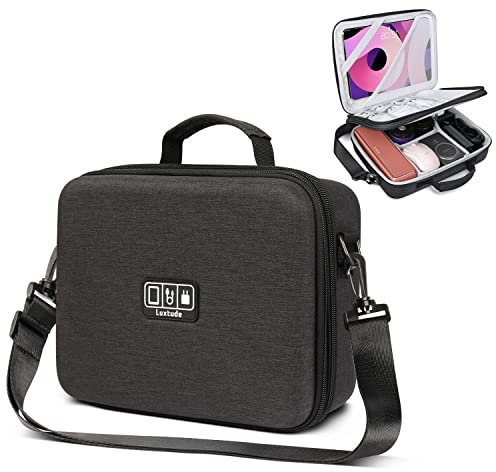 Luxtude Eva Kabeltasche Organizer, Groß Hartschale Elektronik Kabel Organizer Tasche Etui, Reise Hardcase Tablet Tasche Elektronisches Zubehör für iPad(bis zu 27.9cm) Ladekabel Powerbank Ladegerät