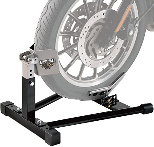 KINGERIGE Adjustable Motorcycle Wheel Chock for Trailer, Heavy Duty Upfront Wheel Motorcycle Chock, Front Wheel Motorbike Trailer Wheel Chock, Front Wheel Motorcycle Wheel Chock, 16 to 21