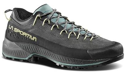 La Sportiva Womens TX4 EVO Leather Approach Shoes, Carbon/Zest, 8.5