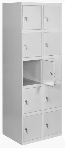 Simon Rack Taquilla Vestuario 5 Puertas 1800x600x500 mm - Simonlocker | 2 Módulos, Incluye 2 Llaves, Gris, Pintura anticorrosión