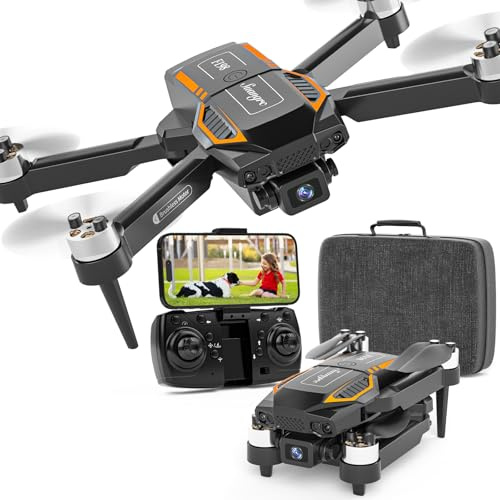 F198 Drone con Fotocamera 720P HD, FPV Drone Pieghevole per Principianti Adulti, WiFi APP, Flip 3D, Auto Hold, Posizionamento ottico del flusso, Waypoint Flip