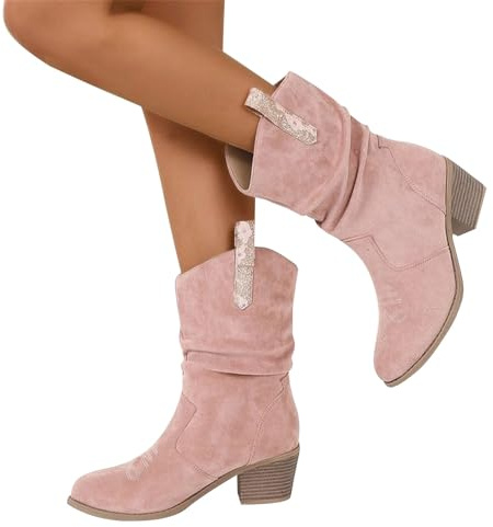 Bottes de cowboy femmes bottes western daim bottines élégantes bottes femmes talon bloc bottes de moto bottes sans lacets bottes d'hiver bottes d'équitation cowgirl bottes de travail bottines d'hiver