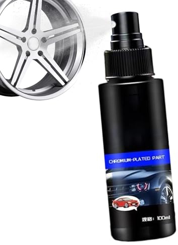 Lucidante Cromo per Auto, Pulitore e Lucidante per Cromo Auto, Spray Ristrutturante 300ml per Cerchi in Lega Vernice, Restauratore Pulitore Cerchi Pittura Metalli Dettaglio