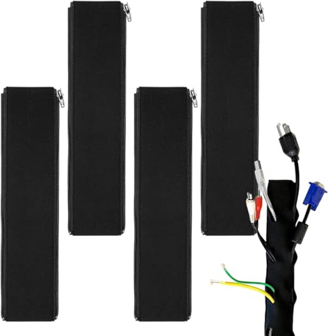 Manchons de câble, 38,1 cm, pour bureau, maison, cuisine, chambre à coucher, sol, garage, ordinateur, TV, centre de divertissement audio et vidéo