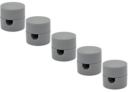 Perni da parete e da soffitto, 5 pezzi, (Ø 19 mm), altezza 18 mm, supporto per cavi in tessuto, colore grigio