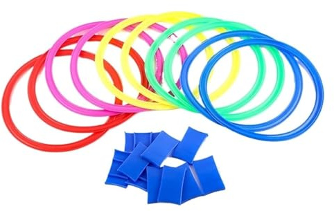 Gioco per allenare velocità e agilità, Agility Hopscotch Jump Circle Rings Set Allenamento sportivo all'aria aperta - Dimensioni multiple(5 Circles (28cm))
