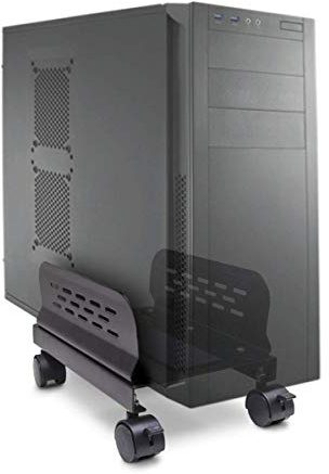 Syba Steel Computer Stand for ATX Case with Adjustable Width and 4 Caster Wheels - SY-ACC65057