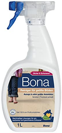 Bona Bodenreiniger für geölte Holzböden, Parkettpflege Spray 1 L, geölter Holzboden Reinigung, Parkettpflege für geölte Böden, Parkettreiniger geöltes Parkett