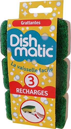 Dishmatic Set of 3 Replacement Scouring Pads Green