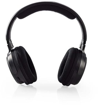Nedis - Funkkopfhörer - Radiofrequenz (RF) - Over-Ear - PLL-Technik - Bis zu 15 Stunden Spielzeit - Integriertem Ladestromkreis - 2x AAA Batterien - 1x 3.5 mm Anschlüsse - Schwarz