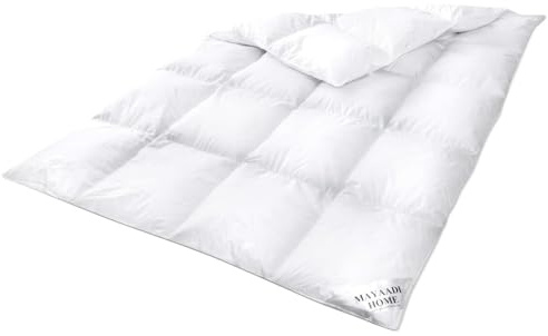 MA87 Dunfilt, vinterfilt, överkast, sängtäcke, 70 % dun 30 % fjädrar, 200 x 200 cm, 2400 gram, fyllning, mycket varm, extra tjock