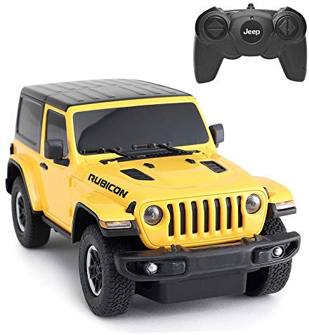 RASTAR RC Toy, 1/24 Scale Wrangler JL Remote Control RC Car, Rubicon Model Vehicle for Kids, Yellow