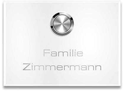 Metzler campanello wireless acciaio inox bianco resistente intemperie incisione laser personalizzabile installazione facile lunga portata fino a 150 m design elegante per esterni 10 anni ricambi Metzl