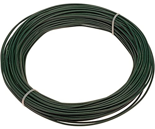 HaGa® Filo di serraggio da 3 mm x 50 m, zincato, per recinzioni in rete metallica, verde, resistente, resistente ai raggi UV