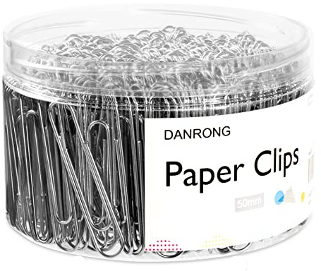 DANRONG Silver Jumbo Paper Clips, 270pcs 2 Inch (50 mm) Paper Clip, Large Paperclips Great for Office School and Personal Use(2 in, Silver)