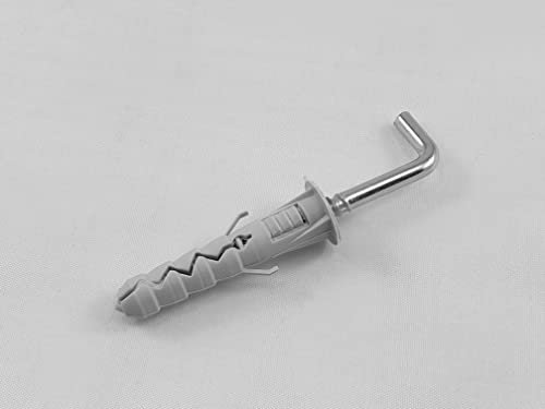 Lot de 50 crochets en L 45 x 14 mm avec chevilles assorties