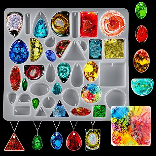 EPODA Silikonform Schmuck, Silikonformen Für Epoxidharz，Silikonformen Epoxidharz Für Schmuckherstellung Anhänger Halskette Ohrringe Dekoration