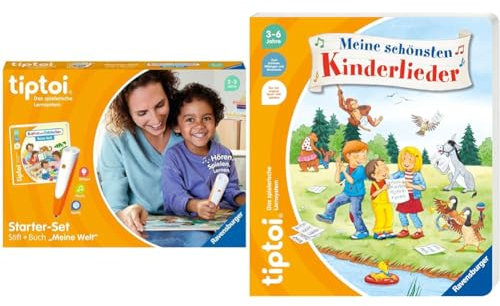 Ravensburger tiptoi Starter-Set 00112 - Stift und Bilderbuch Suchen und Entdecken Meine Welt - Lernsystem für Kinder ab 2 Jahren & tiptoi® Meine schönsten Kinderlieder