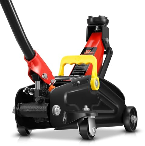 Auto Dynasty 2 Ton Floor Jack, Heavy Duty Steel Hydraulic Car Jack with Single Piston Quick Lift Pump, Hydraulic Racing Floor Jack, Lifting Range 5.1 to 13, Black