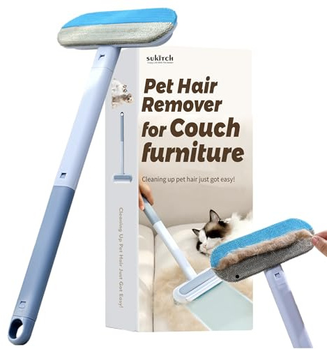 Pet Hair Remover for Couch, Grey, 17.3Inch, Durable, Reusable, Washable Lint Cleaner for Dog and Cat Hair, Gentle on Furniture, Effective on Carpets, Clothing, Bedding