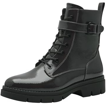 Tamaris Botines de Tacón para Mujer Veganos, Oliva Charol, 40 EU