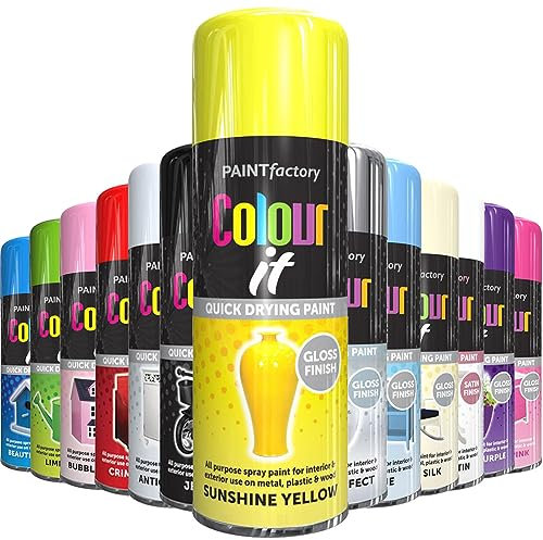 AlezyB 1x Sunshine Yellow All Purpose Spray Paint 400ml Professional Quality and Fantastic Finish, Interior, Exterior, Household Multipurpose Spray for Metal | Plastic | Wood | Glass