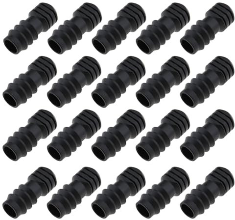 OTOTEC Lot de 20 bouchons d'extrémité de tuyau poreux anti-fuite de 15 à 16 mm de diamètre extérieur 13,2 mm ID pour systèmes d'irrigation de jardin, équipements d'arrosage, jardinage, noir