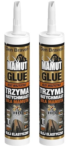 Mamut Glue Montagekleber, Kartusche 290ml, Universal-Montagekleber schnell bindend, hohe Haftkraft, wasserdicht, 40°C bis + 90°C, Weiß (2)