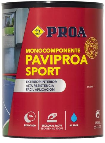 Pintura monocomponente para suelos y garajes al agua. Gris medio RAL 7042. 750 ML. Exterior-interior. PAVIPROA SPORT.