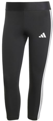 adidas Mujer Essentials 3-Stripes Leggings 3/4 Length Tights, Black, L