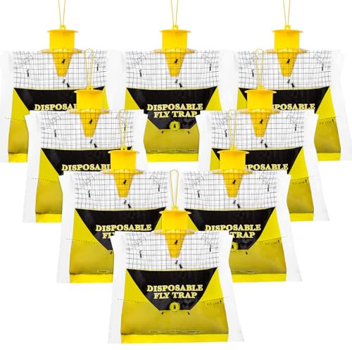 8 Pcs Piège à mouches,Pièges à insectes,Portable Tue-mouches Pour le jardin,la cuisine,24.5 * 21 * 8cm