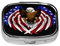 Pillendose mit USA-Flagge, patriotischer Adler, quadratisch, mit mehreren Fächern, ideal für Vitamine, Nahrungsergänzungsmittel und Lebertran
