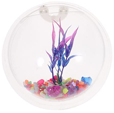 ROMISBABA Transparent Acrylic Wall-mounted Fish Tank Creative Hanging Aquarium for Home Space-saving Design for Fish and Aquatic Plants Easy Installation