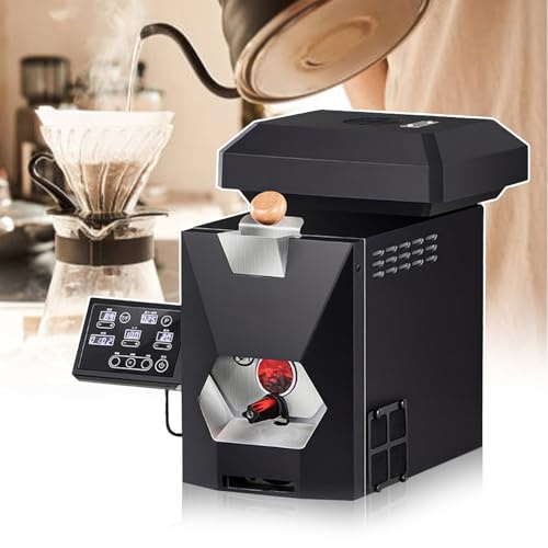 Elektrisk Kafferostare 200g, Rökfri Trumrostare Med 3 Rostningslägen (9 Bakkurvor), För Ljusa/Medel/Mörka Rostningar, Home Barista Essential, Med Rökfilter Och Rökpipor