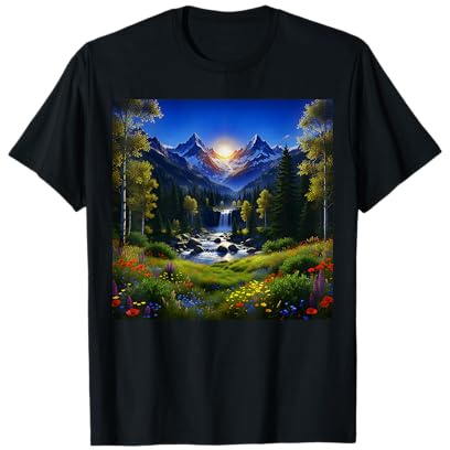 Paysage de Montagne avec Cascade T-Shirt