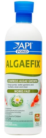 API POND ALGAEFIX (16 fl oz) Pond Algae Control - Copper Free - Clean, Clear Water - Up to 4800 Gallons - Safe for Fish & Plants - Water Gardens, Fountains - Natural Active Ingredient - EPA-Registered