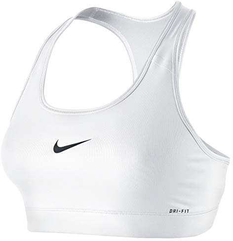 Nike Women's Victory Compression Sports Bra, White/Black, Medium