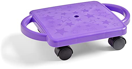 hand2mind Purple Indoor Scooter Board with Handles, Sit Down Floor Scooter, Gym Activities for Kids, Indoor Sport Recess Games, Physical Education Equipment, Gross Motor Toys