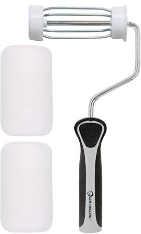 ROLLINGDOG Small Paint Roller - 4 Inch Blended Fabric Covers | Threaded End Can be Attached to Extension Pole | All Paint Types | for Walls, Cabinets & Smooth Surfaces