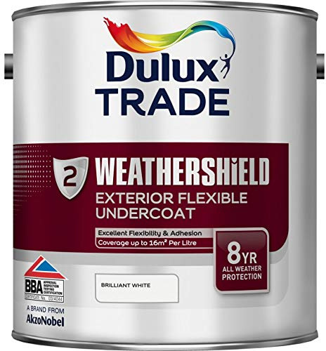 Dulux Trade 2.5L Weathershield Exterior Flexible Undercoat - Brilliant White