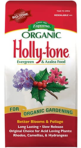 Espoma Organic Holly-Tone 4-3-4 Natural & Organic Evergreen & Azalea Plant Food; 4 lb. Bag; The Original & Best Fertilizer for All Acid Loving Plants Including Rhododendrons & Hydrangeas