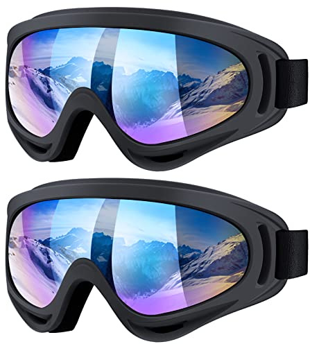 Vatefery Ski Goggles - Anti-glare, Anti-fog Snowboarding & Skiing Goggles 2-Pack for Men, Women, Kids & Youth