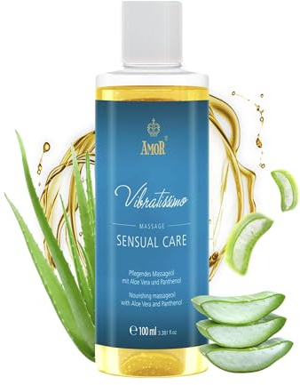 Vibratissimo ”Sensual Care” – massageolja, kärleksolja, kroppsolja med äkta aloe, 100 ml