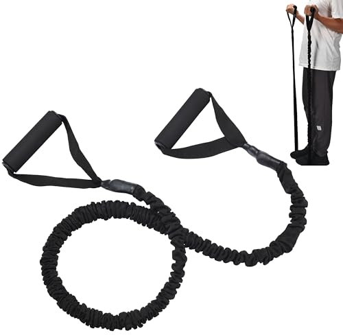PowrX Bandes de résistance pour entraînement de force - 27 kg - Bande élastique résistante avec poignées épaisses en nylon - Entraînement polyvalent de tout le corps pour l'escalade, les tractions -