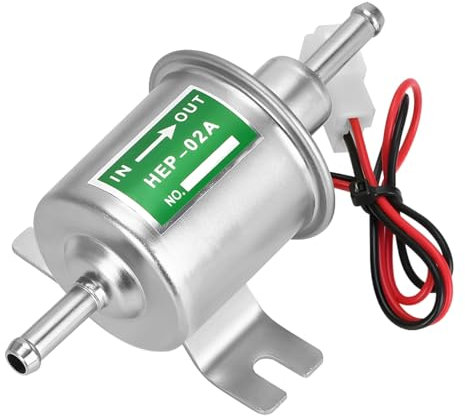 CGEAMDY Pompe à Carburant Électronique, Pompe à Carburant Électrique 12V Pour Essence Diesel, Pompe à Essence Électrique 12V 3-5 Psi Pour Tondeuse Gazon, Carburateur, Essence, Moteur Diesel (Argent)