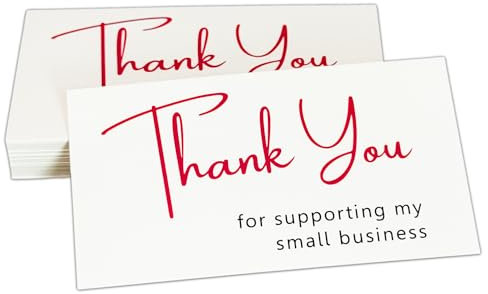 80 Stück - Dankeskarten für Unternehmen Bestellung, Danke Karte Thank You for Supporting My Small Business Cards - 90 x 50 mm