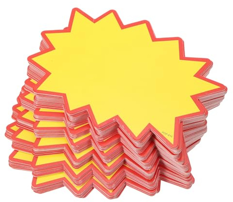 QUARKZMAN Tomma skyltar stjärnförsäljning stjärnor fluorescerande prislappar 150 x 210 mm färger för detaljhandelspriser, förpackning med 100