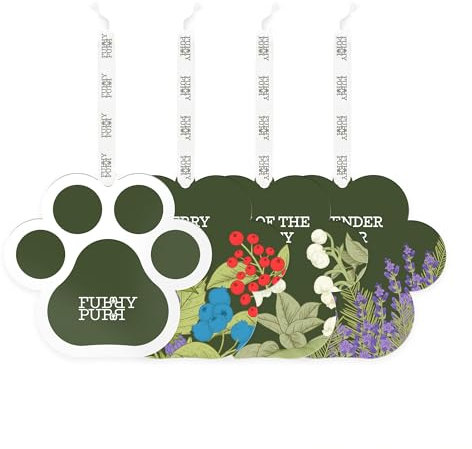 FURRYPURR Car Air Freshener Cute Paw Hanging, Lavender Cedar/Lily Of The Valley/Berry Rum Pack of 3, Pet-Friendly, Non-toxic, Long Lasting for Home & Auto